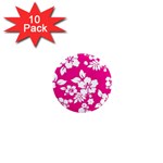 Pink Hawaiian Flowers 1  Mini Magnet (10 pack) 