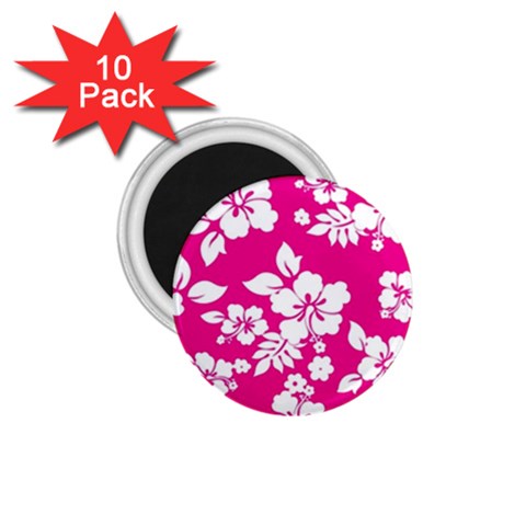 Pink Hawaiian Flowers 1.75  Magnet (10 pack)  from ArtsNow.com Front