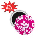 Pink Hawaiian Flowers 1.75  Magnet (100 pack) 