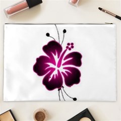 Pink Hawaiian Flower Cosmetic Bag (XXL) from ArtsNow.com Back