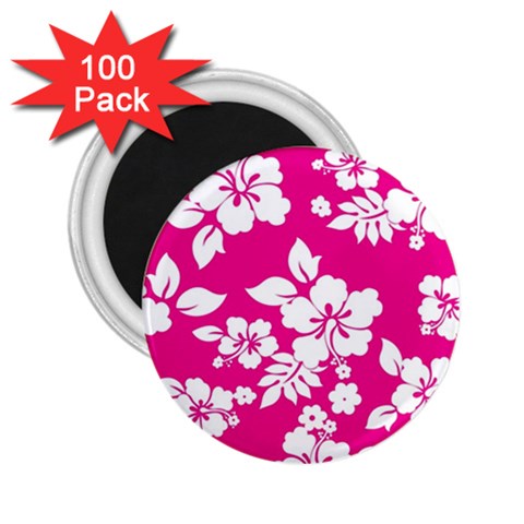 Pink Hawaiian Flowers 2.25  Magnet (100 pack)  from ArtsNow.com Front