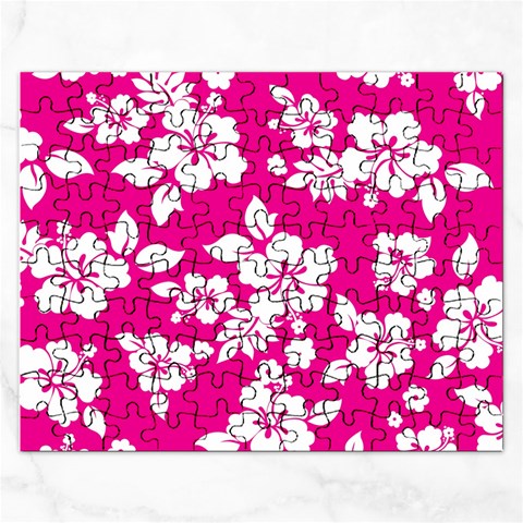 Pink Hawaiian Flowers Jigsaw Puzzle (Rectangular) from ArtsNow.com Front