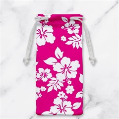 Pink Hawaiian Flowers Jewelry Bag from ArtsNow.com Back
