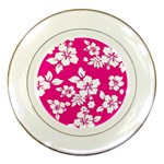 Pink Hawaiian Flowers Porcelain Plate