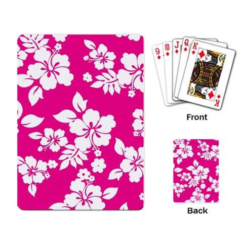 Pink Hawaiian Flowers Playing Cards Single Design from ArtsNow.com Back