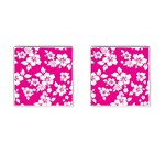 Pink Hawaiian Flowers Cufflinks (Square)