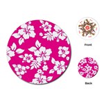 Pink Hawaiian Flowers Playing Cards (Round)