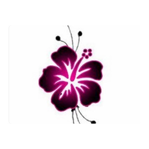 Pink Hawaiian Flower Double Sided Flano Blanket (Mini) from ArtsNow.com 35 x27  Blanket Back