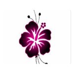 Pink Hawaiian Flower Double Sided Flano Blanket (Large)