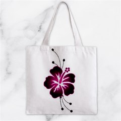 Pink Hawaiian Flower Zipper Grocery Tote Bag from ArtsNow.com Back