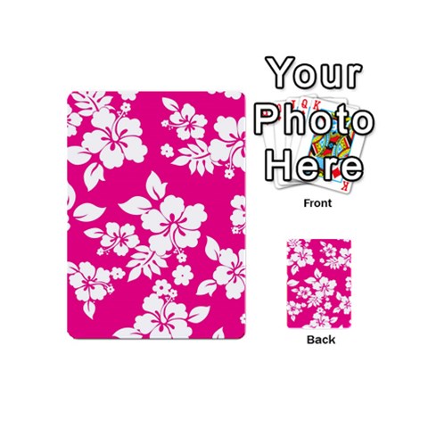 Pink Hawaiian Flowers Playing Cards 54 (Mini) from ArtsNow.com Back