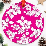 Pink Hawaiian Flowers Round Filigree Ornament (Two Sides)