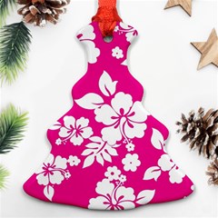Pink Hawaiian Flowers Christmas Tree Ornament (Two Sides) from ArtsNow.com Front