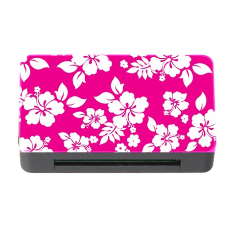 Pink Hawaiian Flowers Memory Card Reader with CF from ArtsNow.com Front