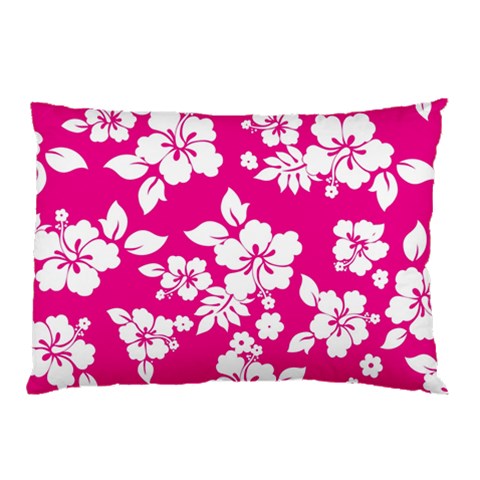 Pink Hawaiian Flowers Pillow Case (Two Sides) from ArtsNow.com Back