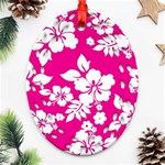 Pink Hawaiian Flowers Oval Filigree Ornament (Two Sides)