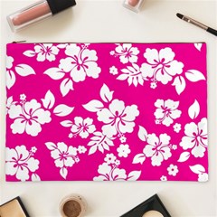Pink Hawaiian Flowers Cosmetic Bag (XXL) from ArtsNow.com Front