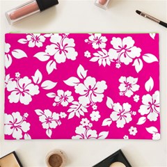 Pink Hawaiian Flowers Cosmetic Bag (XXL) from ArtsNow.com Front