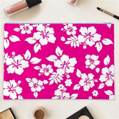 Pink Hawaiian Flowers Cosmetic Bag (XXL) from ArtsNow.com Back