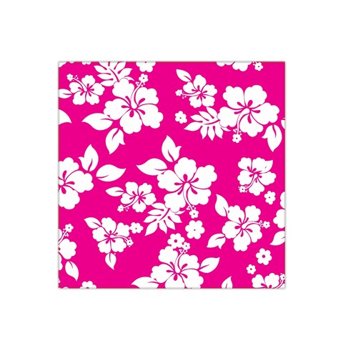 Pink Hawaiian Flowers Satin Bandana Scarf from ArtsNow.com Front