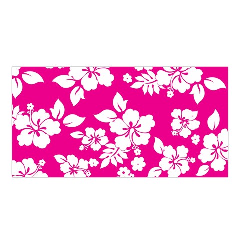 Pink Hawaiian Flowers Satin Shawl from ArtsNow.com Front