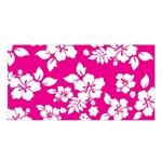 Pink Hawaiian Flowers Satin Shawl