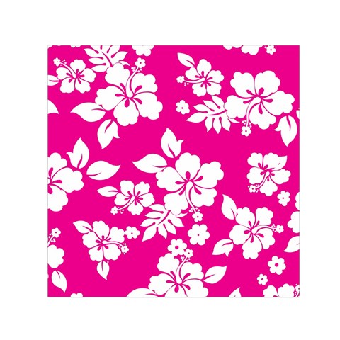 Pink Hawaiian Flowers Small Satin Scarf (Square) from ArtsNow.com Front