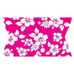 Pink Hawaiian Flowers Yoga Cropped Leggings from ArtsNow.com Waistband Front