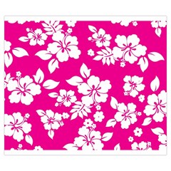 Pink Hawaiian Flowers Zipper Large Tote Bag from ArtsNow.com Front