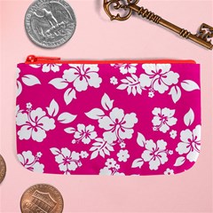Pink Hawaiian Flowers Large Coin Purse from ArtsNow.com Front