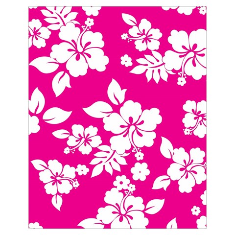 Pink Hawaiian Flowers Drawstring Pouch (XL) from ArtsNow.com Front