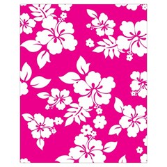 Pink Hawaiian Flowers Drawstring Pouch (XL) from ArtsNow.com Back