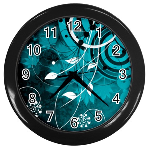 Design Art (design 15) Wall Clock (Black) from ArtsNow.com Front