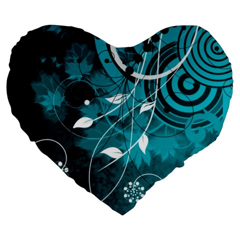 Design Art (design 15) Large 19  Premium Flano Heart Shape Cushion from ArtsNow.com Front