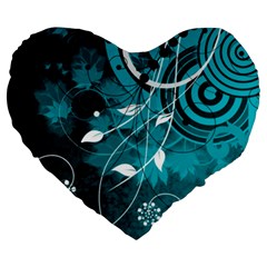 Design Art (design 15) Large 19  Premium Flano Heart Shape Cushion from ArtsNow.com Front
