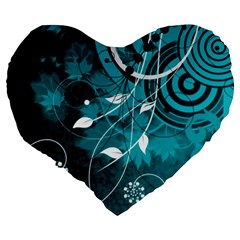 Design Art (design 15) Large 19  Premium Flano Heart Shape Cushion from ArtsNow.com Back
