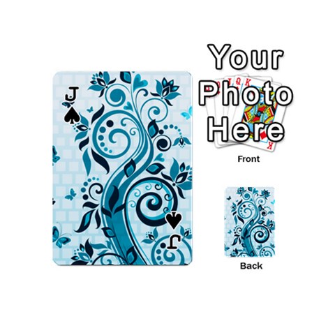 Jack Design Art (design 13) Playing Cards 54 (Mini) from ArtsNow.com Front - SpadeJ