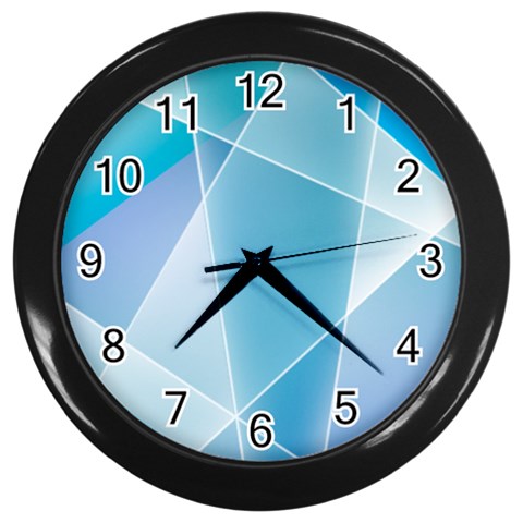 Blue Lights Wall Clock (Black) from ArtsNow.com Front