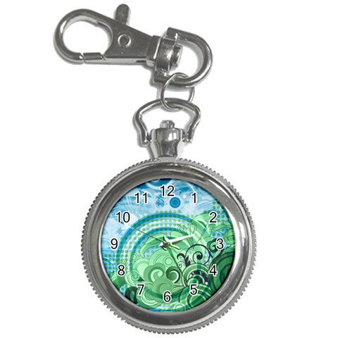 Blue Green Circle Design Key Chain Watch from ArtsNow.com Front