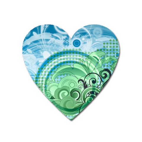 Blue Green Circle Design Magnet (Heart) from ArtsNow.com Front
