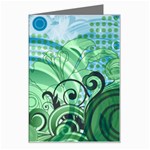 Blue Green Circle Design Greeting Card