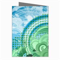 Blue Green Circle Design Greeting Cards (Pkg of 8) from ArtsNow.com Right