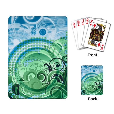 Blue Green Circle Design Playing Cards Single Design from ArtsNow.com Back