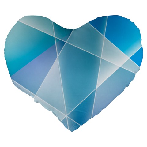 Blue Lights Large 19  Premium Flano Heart Shape Cushion from ArtsNow.com Back