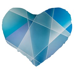 Blue Lights Large 19  Premium Flano Heart Shape Cushion from ArtsNow.com Back