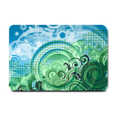Blue Green Circle Design Small Doormat from ArtsNow.com 24 x16  Door Mat