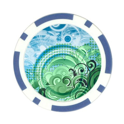 Blue Green Circle Design Poker Chip Card Guard from ArtsNow.com Front