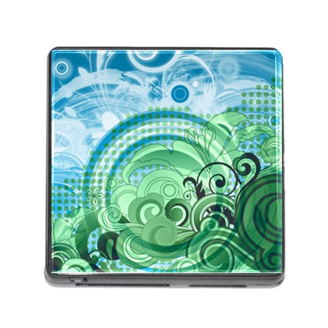 Blue Green Circle Design Memory Card Reader (Square 5 Slot) from ArtsNow.com Front