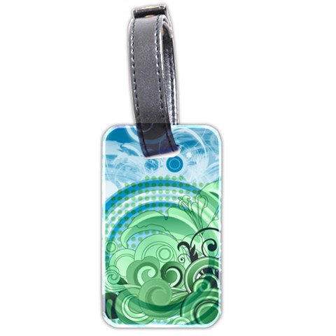Blue Green Circle Design Luggage Tag (two sides) from ArtsNow.com Front