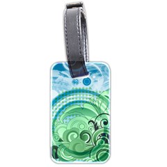Blue Green Circle Design Luggage Tag (two sides) from ArtsNow.com Front